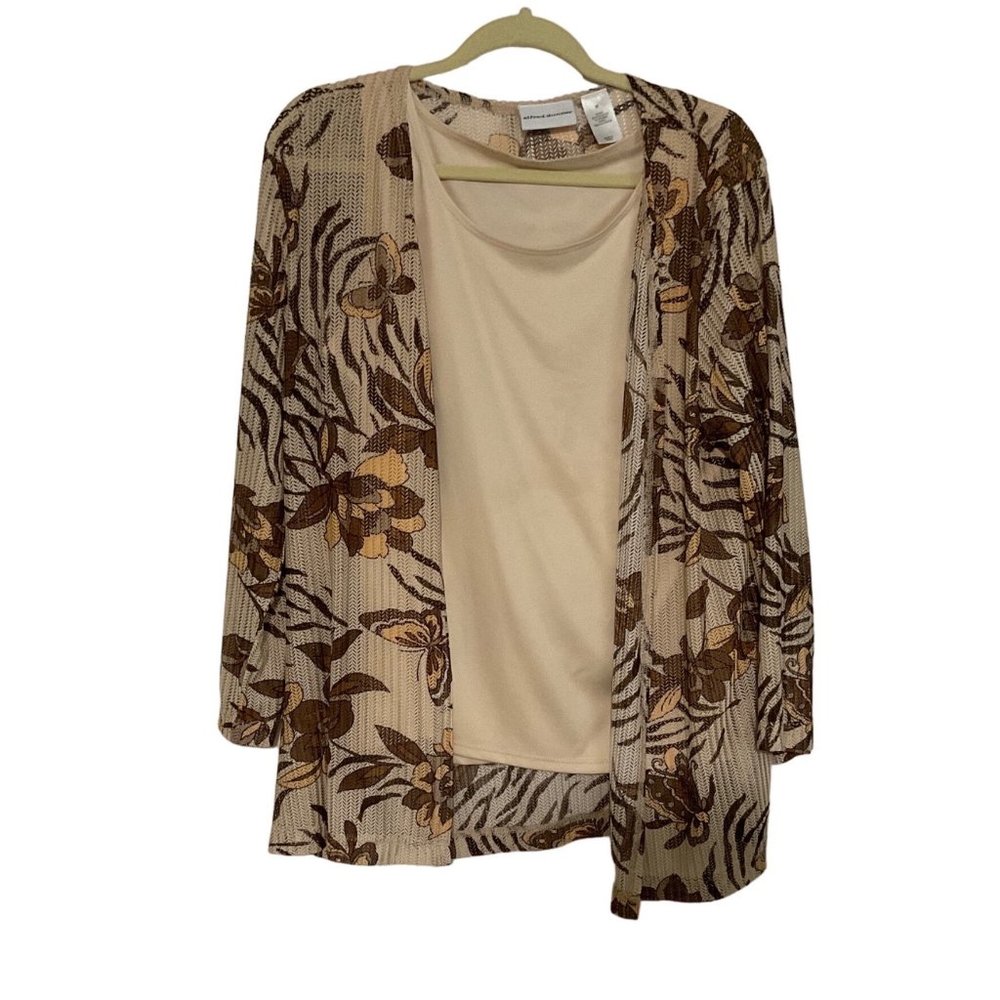 Alfred Dunner Woman's Layered Sweater Size Med Floral Pattern